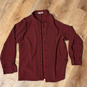 VINTAGE valentines Striped Shirt red black fun XL **2 for 20**